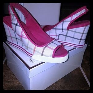 Hot pink coach shoes